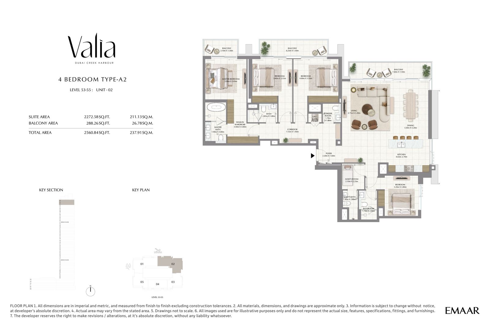Valia 4 Bedroom Type A1 indicative floor plan
